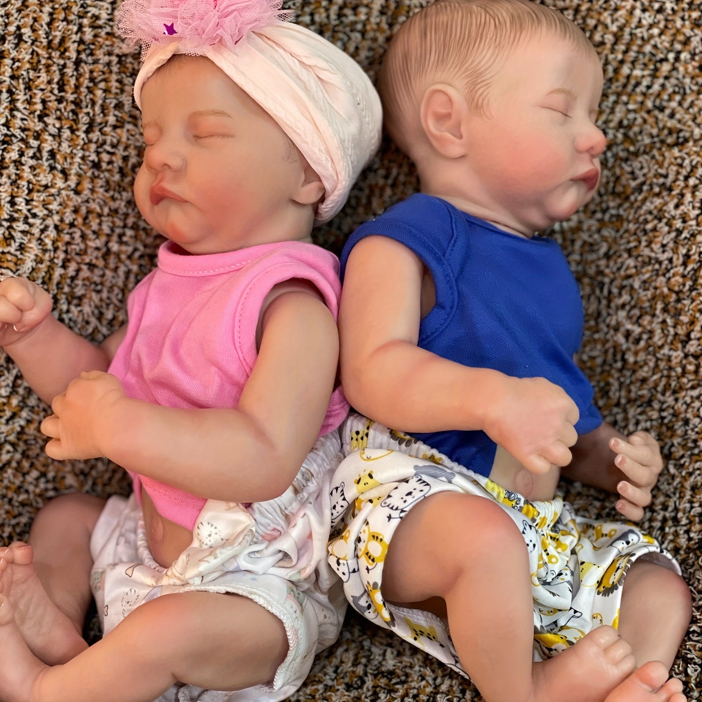 19 Inches Closed Eyes Twins Reborn Doll Girl/Boy-Levi