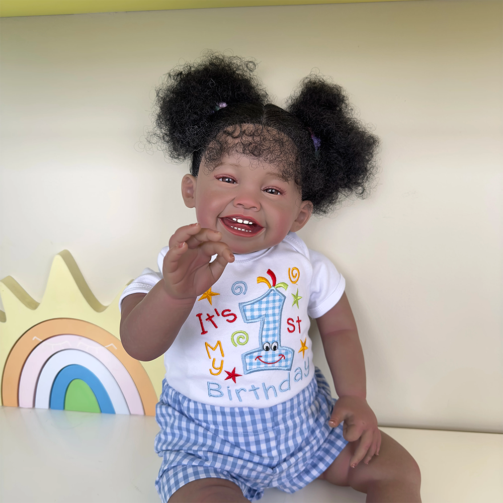 Ella 60cm African American Smile Reborn Doll-Mila