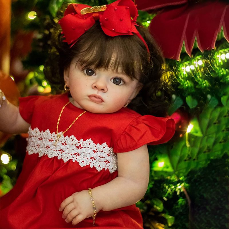 24 Inches Area Curly Hair Open Eyes Reborn Dolls Girl