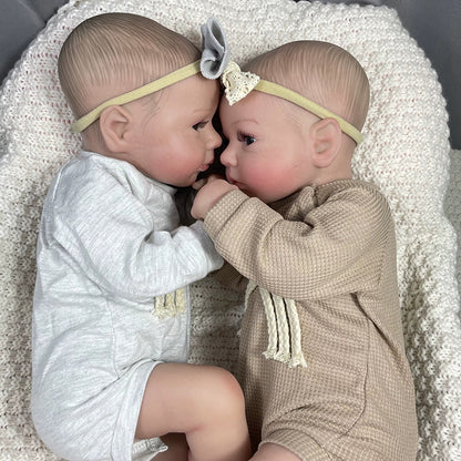 20 Inches Lifelike Blue Eyes Reborn Doll Twin Sisters-Loulou