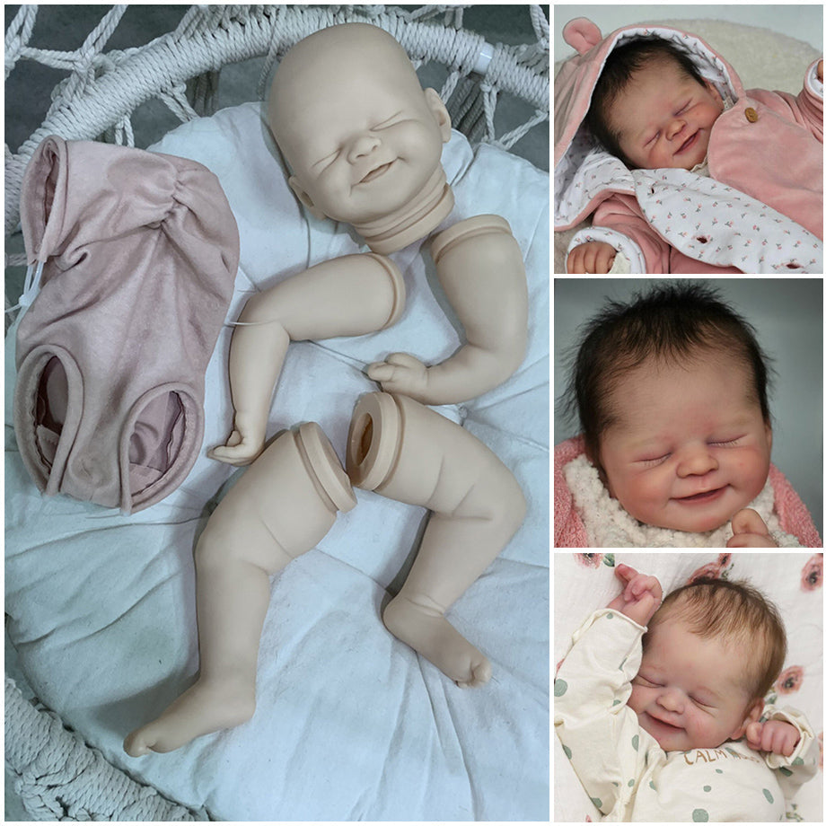 21 inches Alisha Smile Face DIY Blank Unpainted Reborn Doll Kit