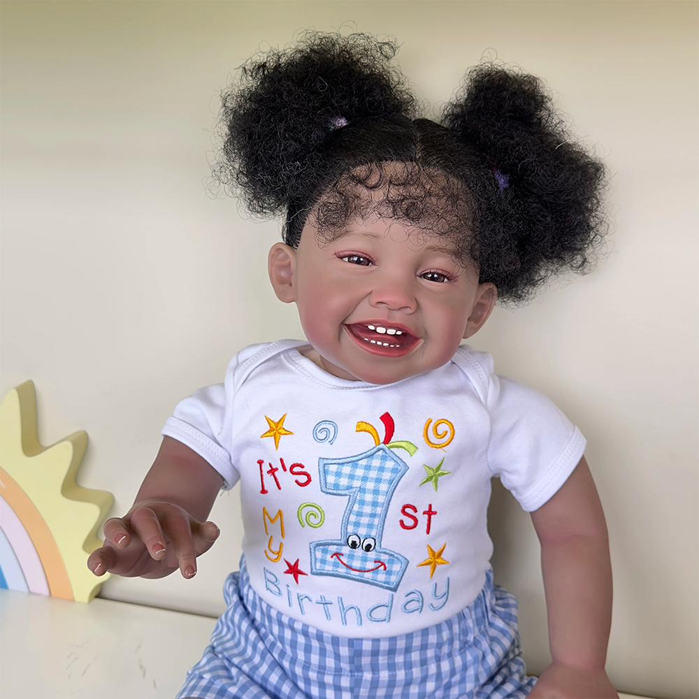 Ella 60cm African American Smile Reborn Doll-Mila