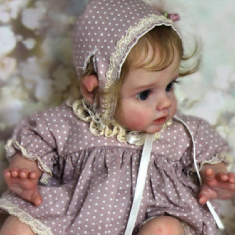 12 Inches Rebecca Short Blonde Hair Open Eyes Reborn Doll Girl-Flo Fairy Serie