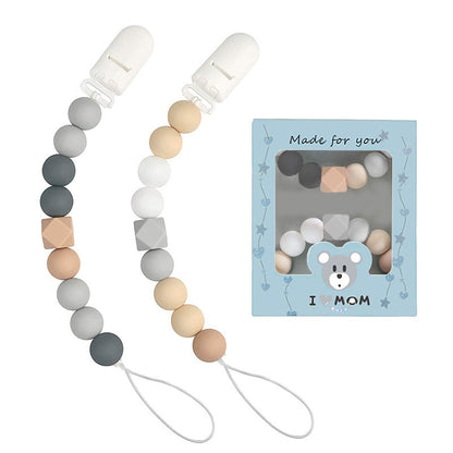 2-Piece Silicone Drop Prevention Pacifier Chain