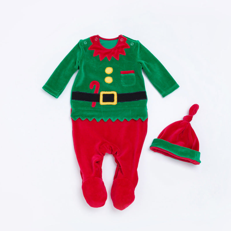 Long Sleeve Coral Fleece Christmas Jumpsuit for 20-28 Inches Dolls