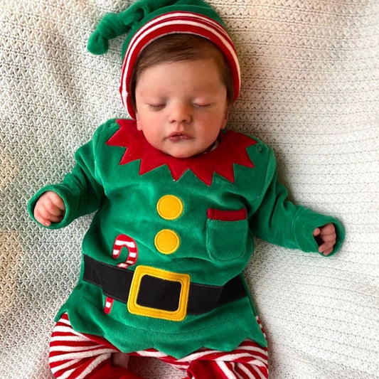 19 Inches Closed Eyes Short Hair Christmas Reborn Doll-Sam