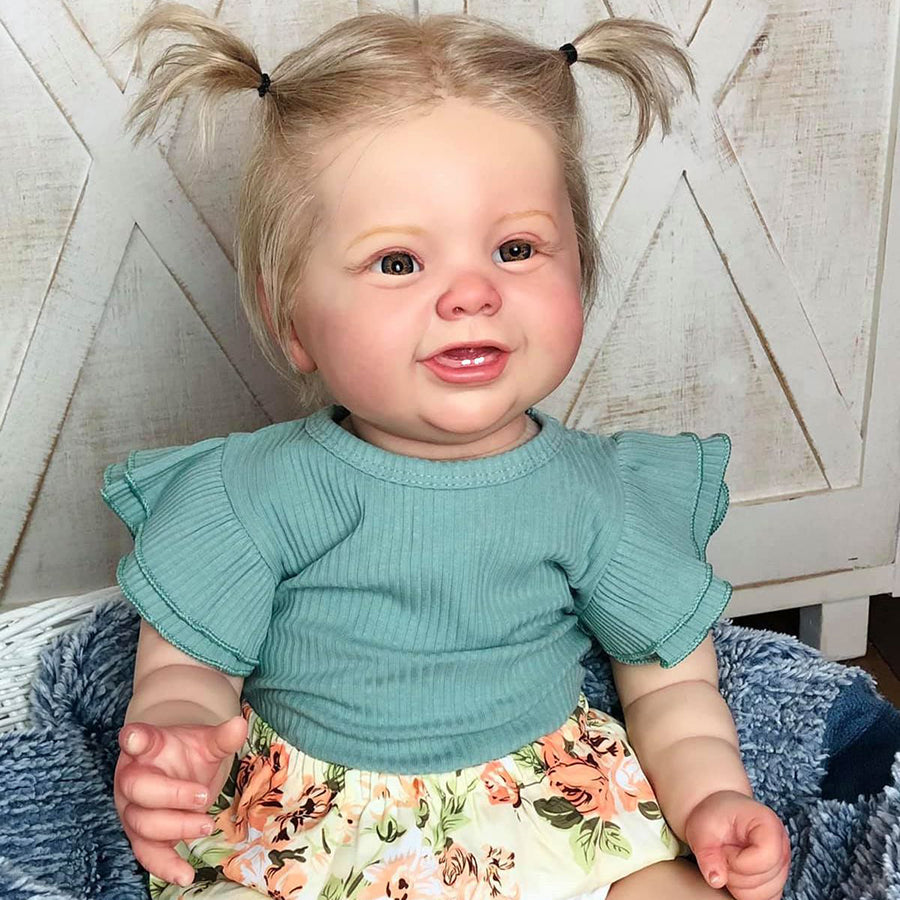 24 Inch/60 Cm Ansel Reborn Doll With Blonde Hair And Open Eyes - Kodi