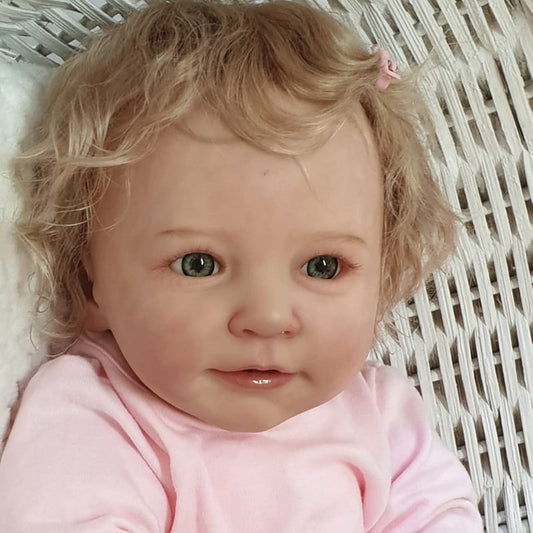 22 Inches Cute Corey Open Eyes Reborn Doll With Blonde Hair