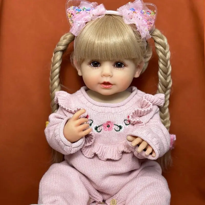 22 Inches Reborn Doll Girl With Long Blonde Hair