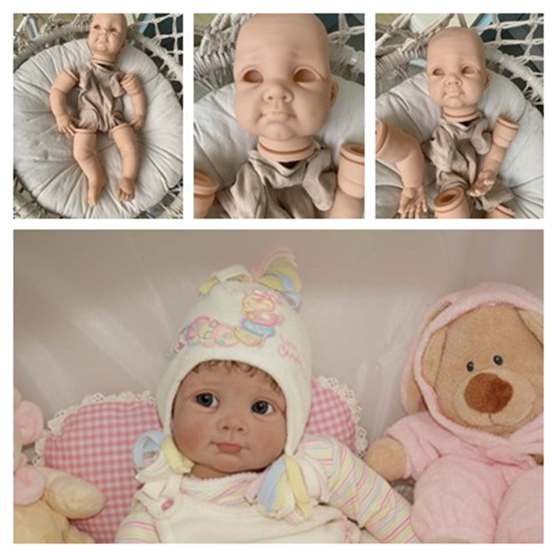 22 inches Biby DIY Blank Unpainted Open Eyes Reborn Doll Kit