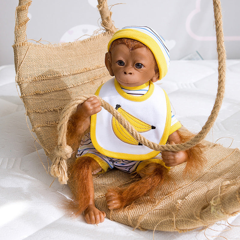 19 Inches Cute Mike Open eyes Reborn Monkey Baby Doll