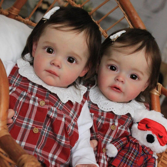 23 Inches Sweet Open Eyes Trina and Lilah Reborn Doll Girl Twin Sister -Maggie and Suesue Series