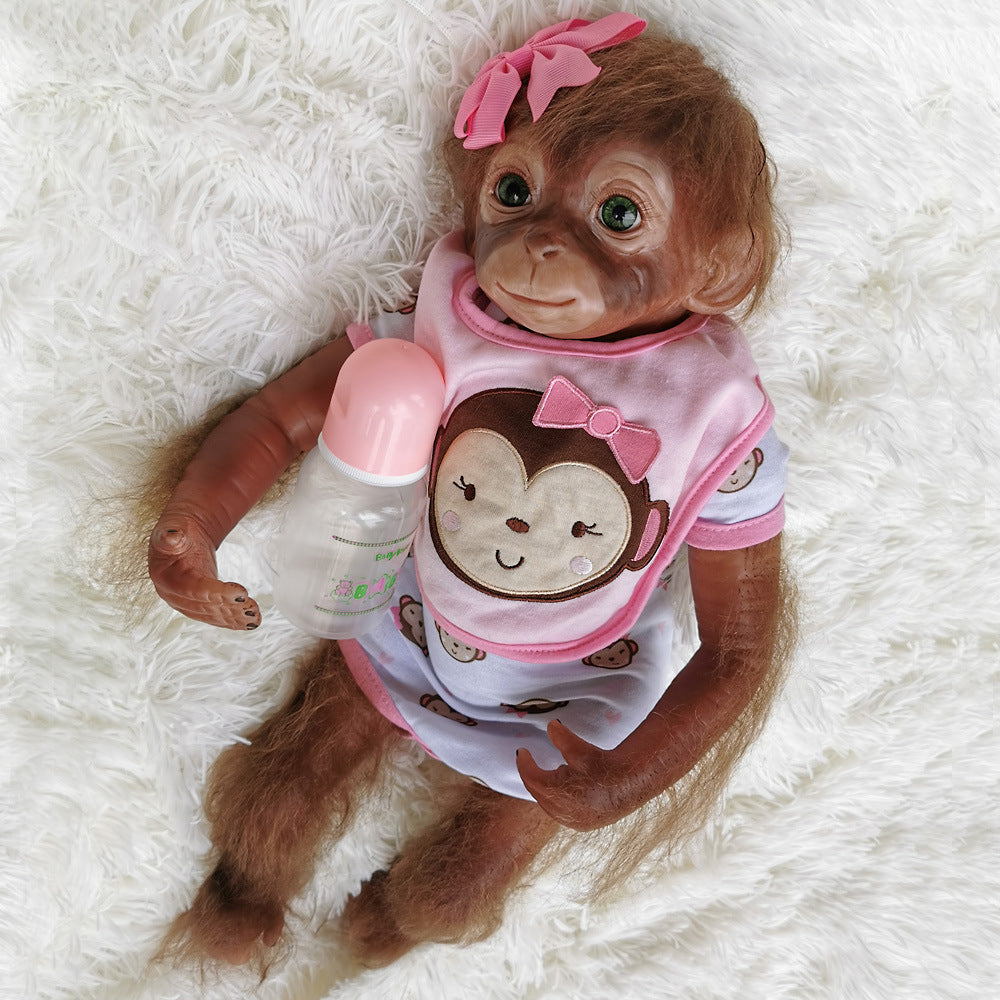 20 Inch Pink Flower Hairpin Reborn Monkey Baby Doll