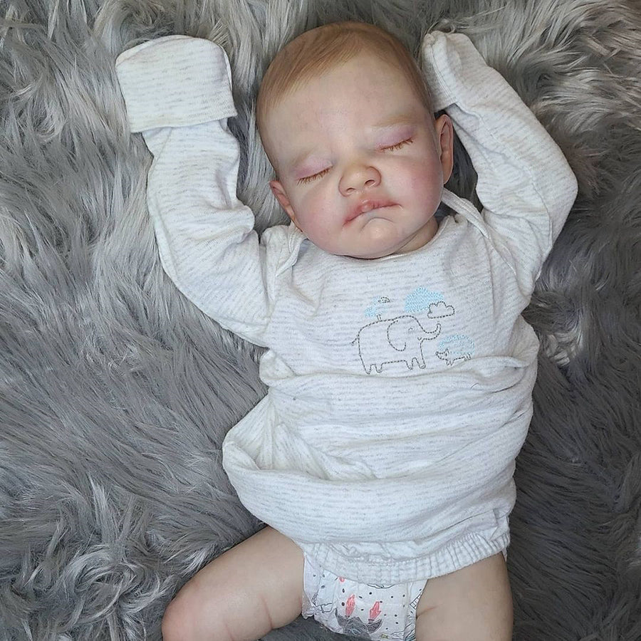 22 Inches Cute Sleeping Jeremy Reborn Doll Boy-August Series