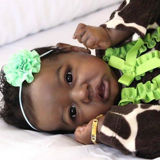 22'' Little Hayley Reborn African American Reborn Dolls Girl- Saskia Series