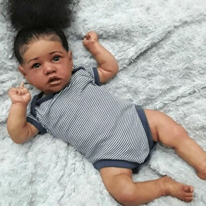 22 Inches Little Diana Reborn Baby Doll African American Girl - Saskia Series