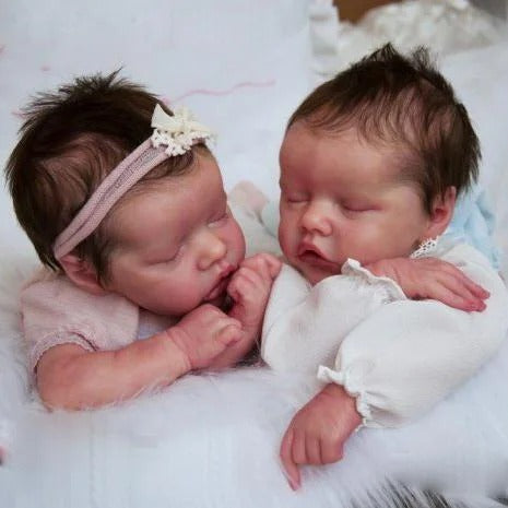 17" Sweet Sleeping Dreams Reborn Twins Sister Maren and Monica Truly Baby Doll Girl