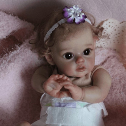 12 Inches Sweet Tracy Short Blonde Hair Open Eyes Reborn Doll Girl-Flo Fairy Serie