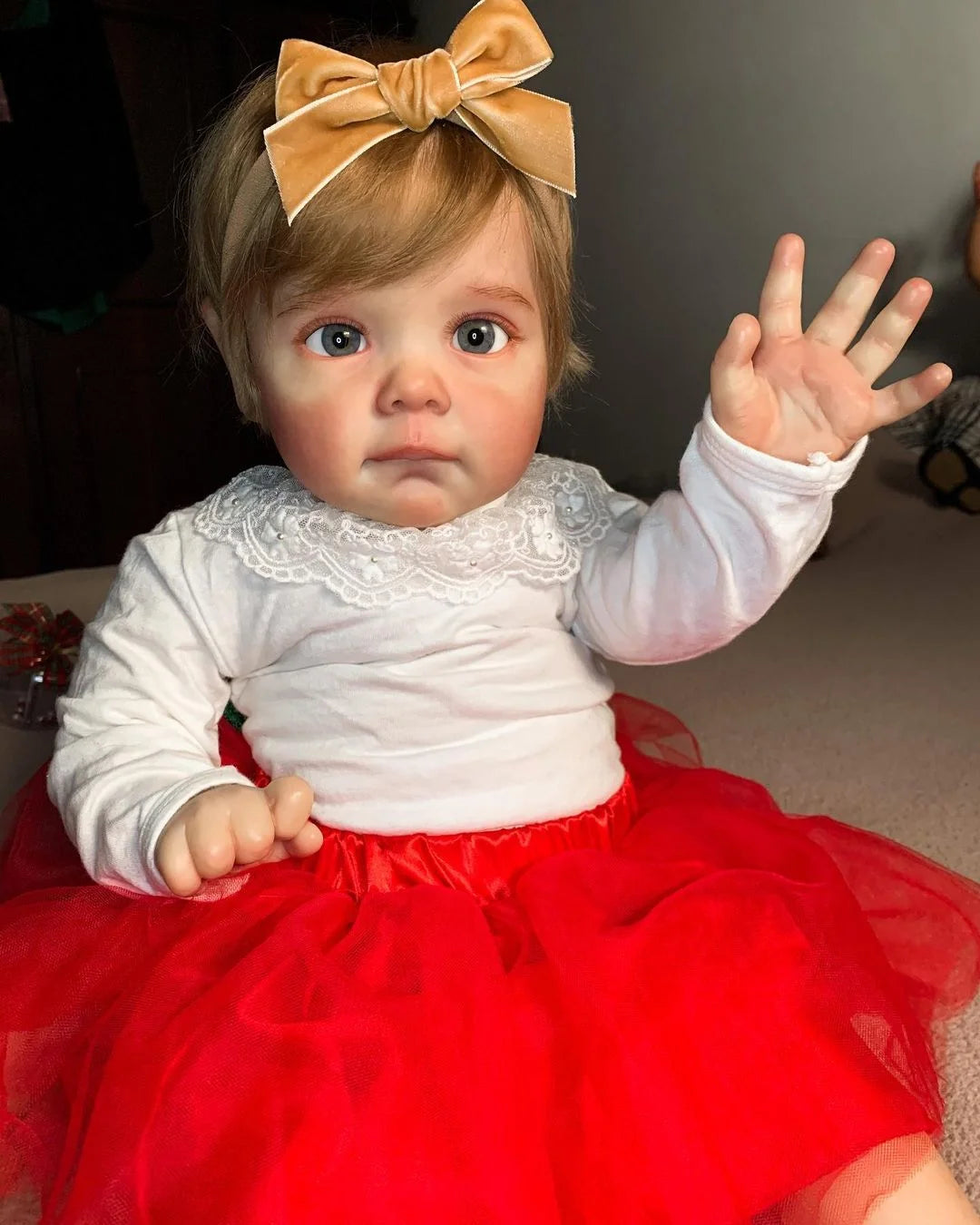 22 Inches Open Eyes Blonde Hair Christmas Reborn Doll Girl-Maggie