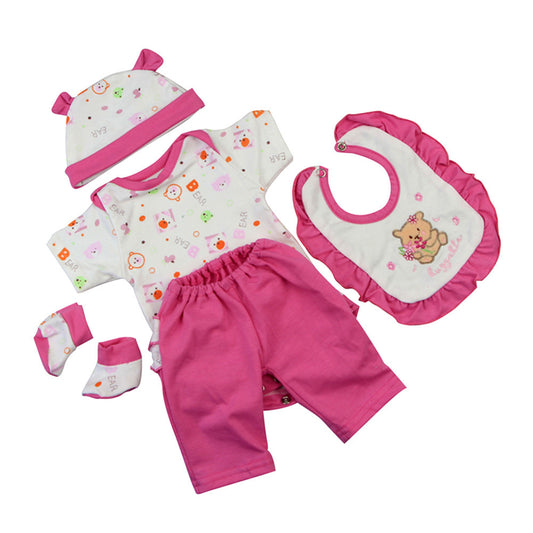 Cute Little Bear 5-Piece Clothe Set for 17-18 Inches Reborn Doll