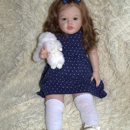 24 Inches Open Eyes Long Hair Reborn Doll Girl-Betty