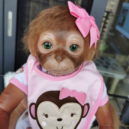 20 Inch Pink Flower Hairpin Reborn Monkey Baby Doll