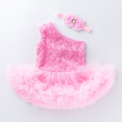 22-23 inch Pink Oblique Shoulder Reborn Doll Dress