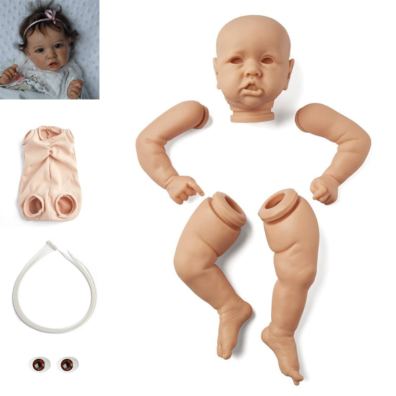 22 inches Saskia DIY Blank Unpainted Unfinished Open Eyes Reborn Doll Kit