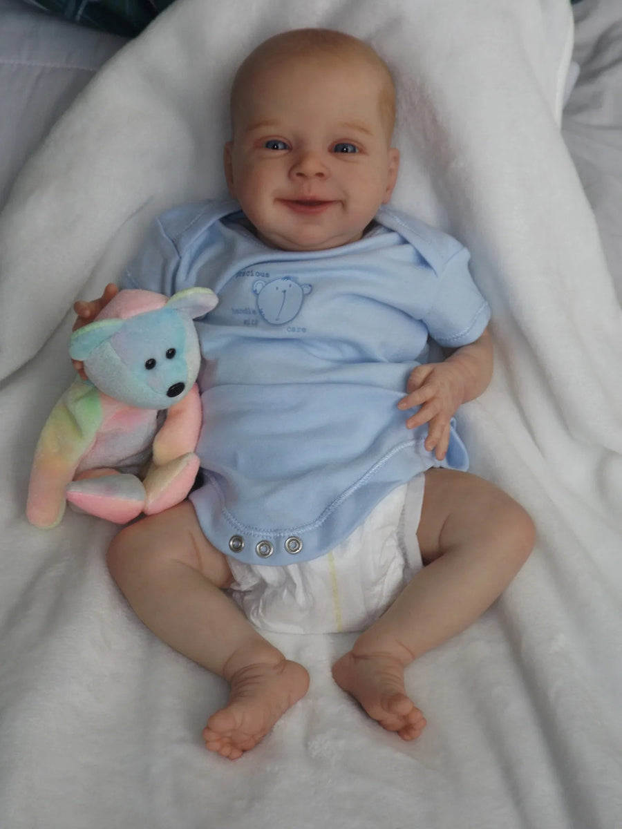 19 Inches Open Eyes Smile Reborn Doll-Sebastian