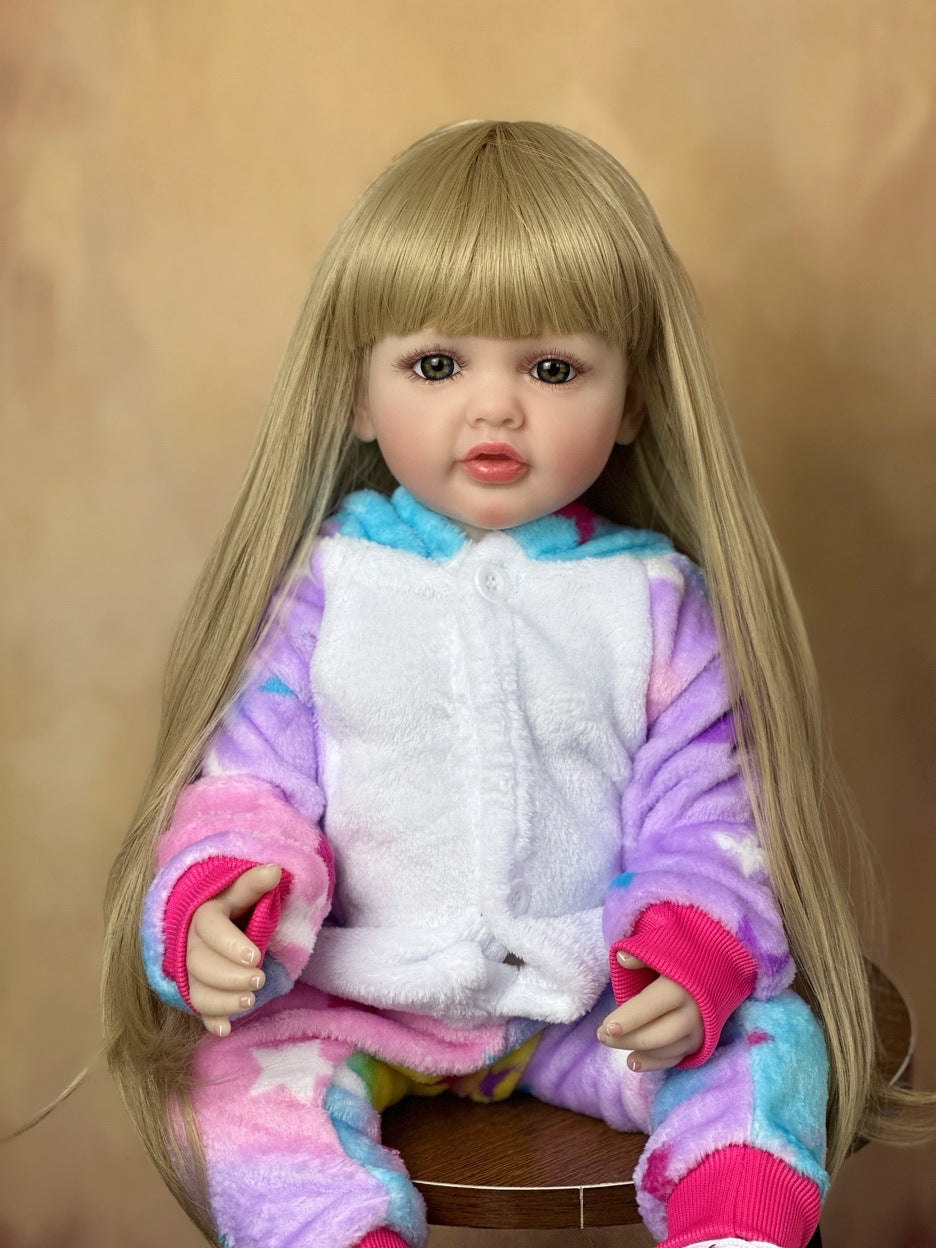 22 Inches Open Eyes Long Blonde Hair Reborn Doll Girls -Betty