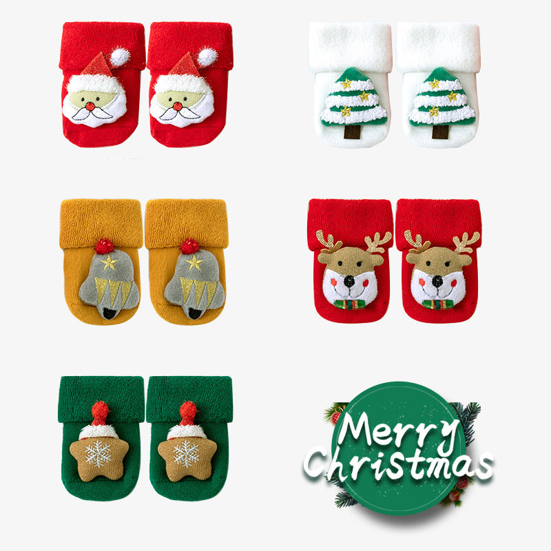 Autumn and Winter cotton fleece-lined loose cute doll Christmas stockings