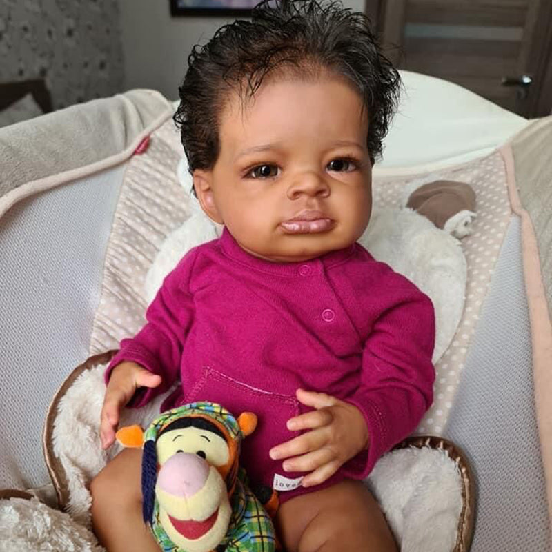 Sara 20 Inches Dark Skinned Reborn Dolls-Lanny