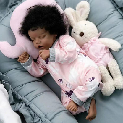 Verne 18 Inches Lifelike Closed Eyes Dark Skin Reborn Doll-Twin A