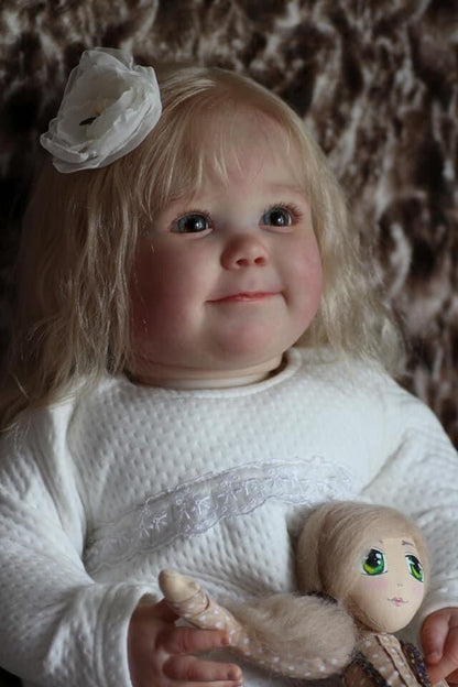 Leila 24 Inches 60cm Open Eyes Blonde Hair Reborn Doll-June Awake