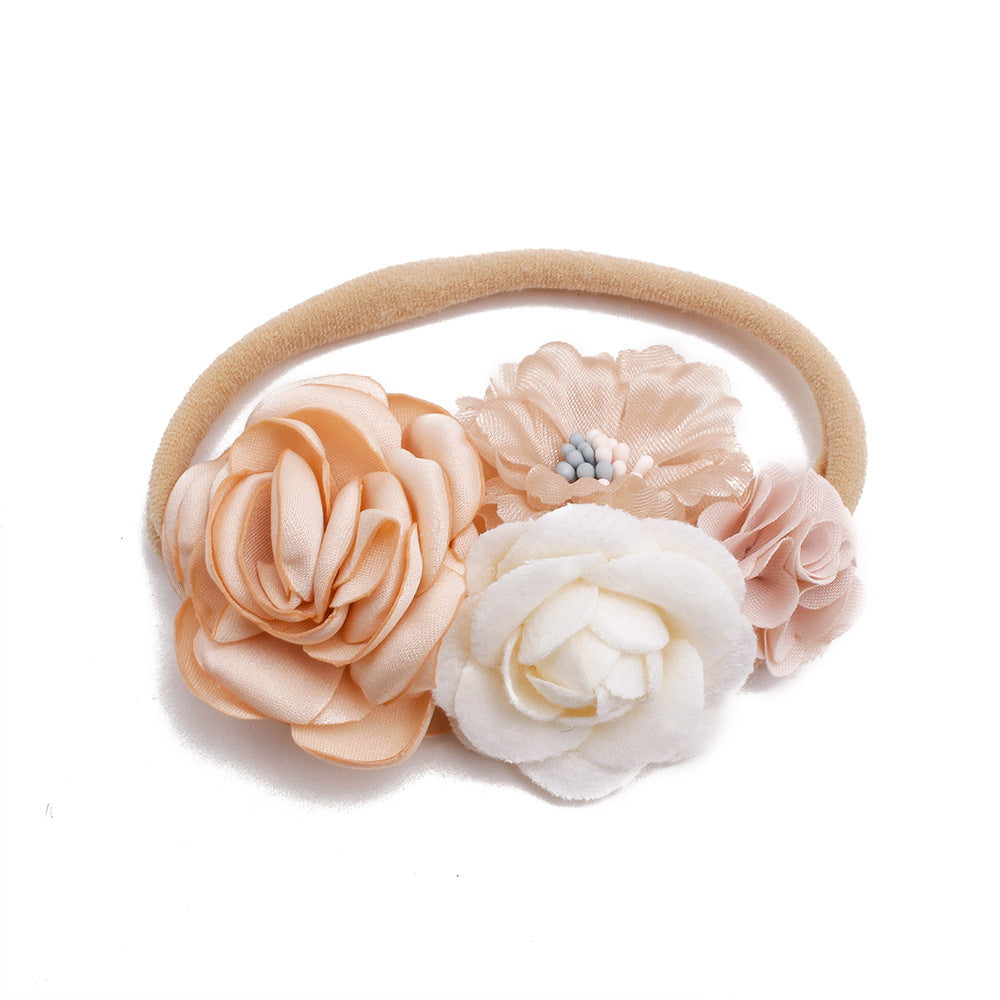 Pastoral Elastic Nylon Flower Baby Headband