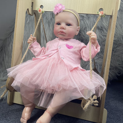 20 Inches Lifelike Open Eyes Reborn Dolls Girl in Pink Clothes-Loulou