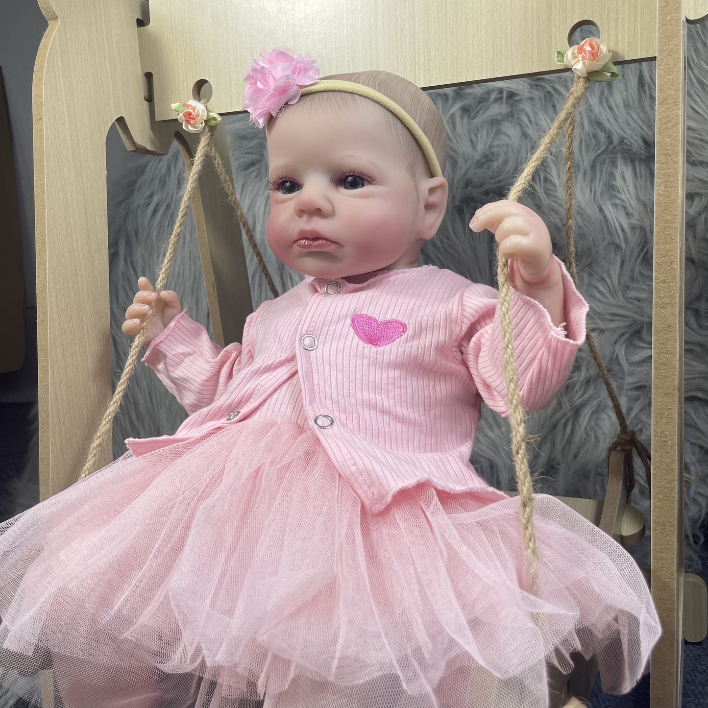 20 Inches Lifelike Open Eyes Reborn Dolls Girl in Pink Clothes-Loulou