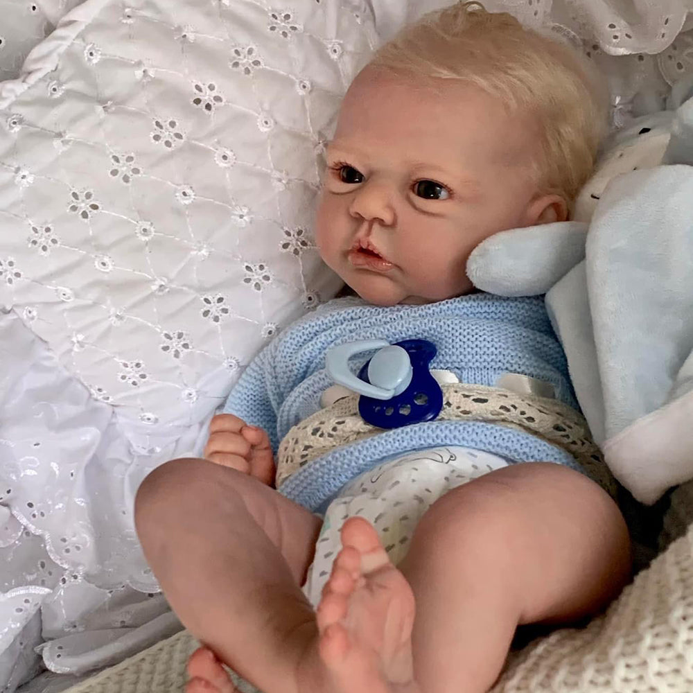 19 Inches Twin Reborn Dolls With Open Eyes And Short Blonde Hair