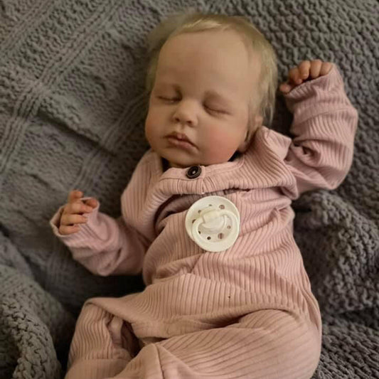 20 Inches Reborn Doll With Closed Eyes And Blonde Hair