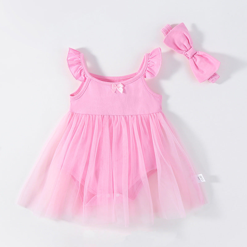 Sweet Princess Bow Knot Two-Piece Romper Dress for 22-24 Inches Reborn Dolls