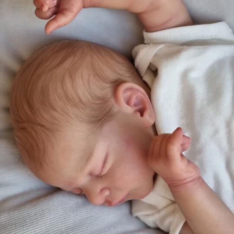 19 Inches Lifelike Reborn Dolls With Closed Eyes And Painted Hair-Sam