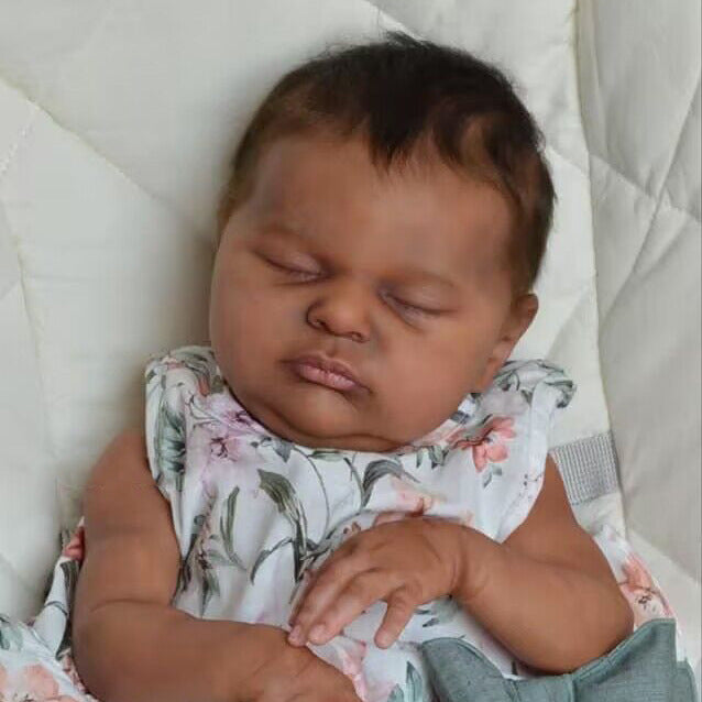 20 inch Eileen Closed Eyes African American Reborn Dolls-Laura