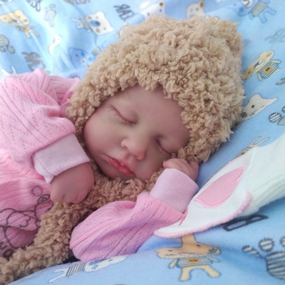 20 Inches Closed Eyes Reborn Doll in Pink Clothes-Loulou