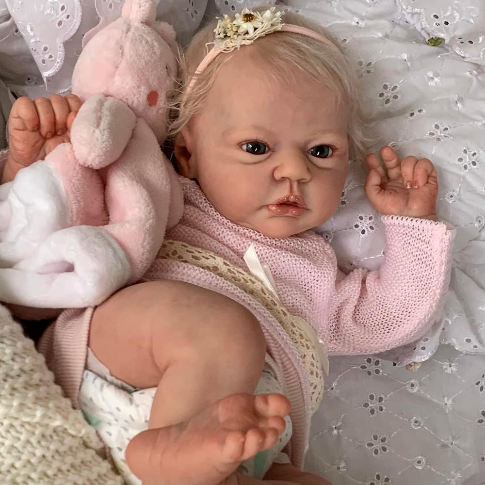 19 Inches Twin Reborn Dolls With Open Eyes And Short Blonde Hair