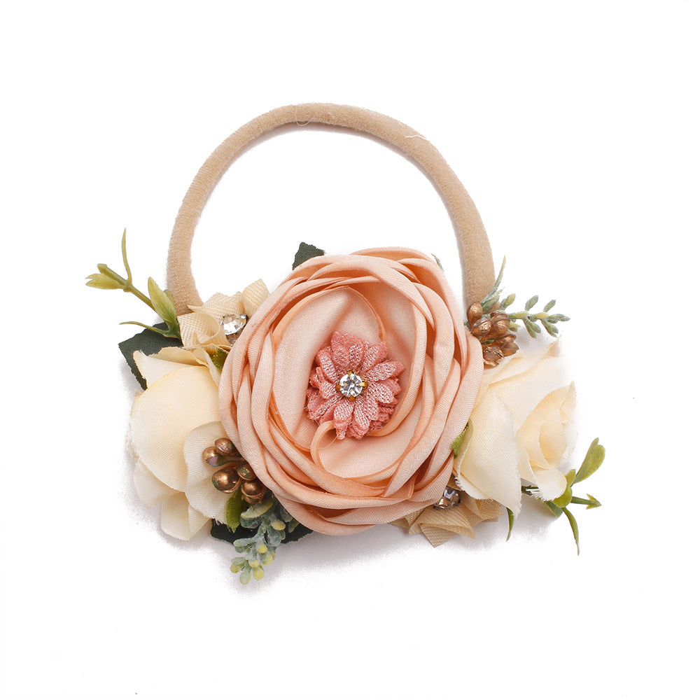 Pastoral Elastic Nylon Flower Baby Headband