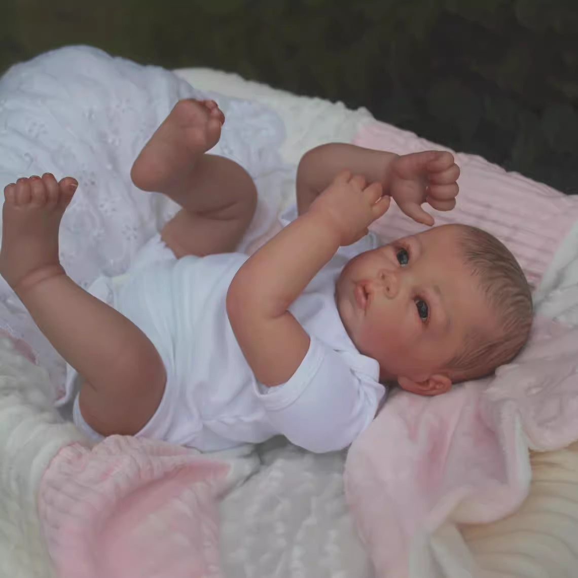 Berg 20 inch Realistic open eyes reborn doll with drawn hair