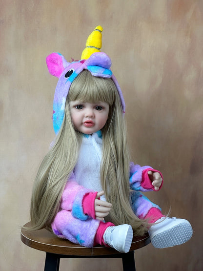 22 Inches Open Eyes Long Blonde Hair Reborn Doll Girls -Betty