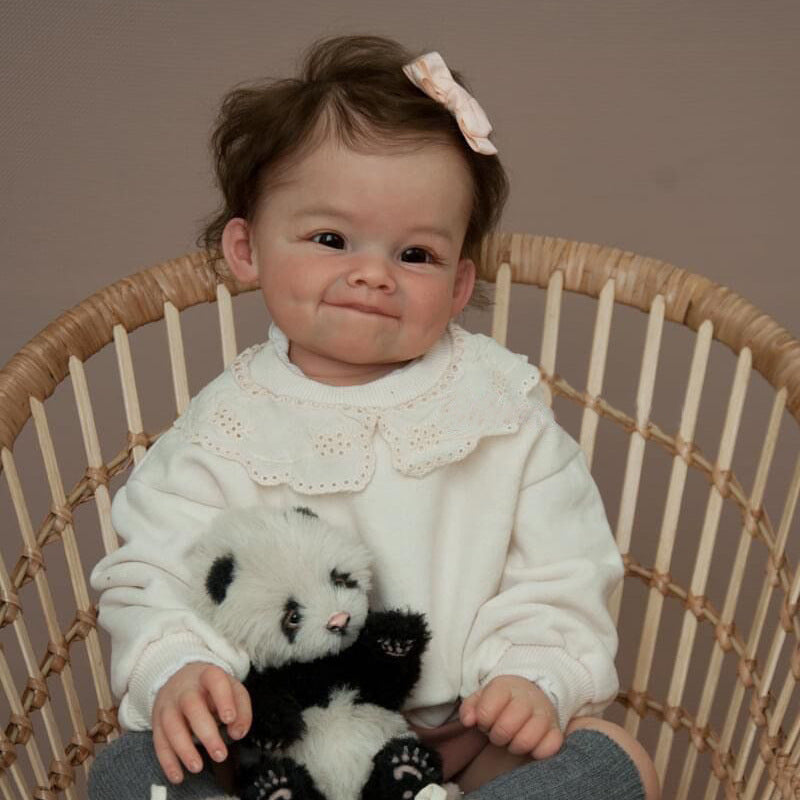 24 Inches Open Eyes Sweet Smile Reborn Dolls With Hair - Raya