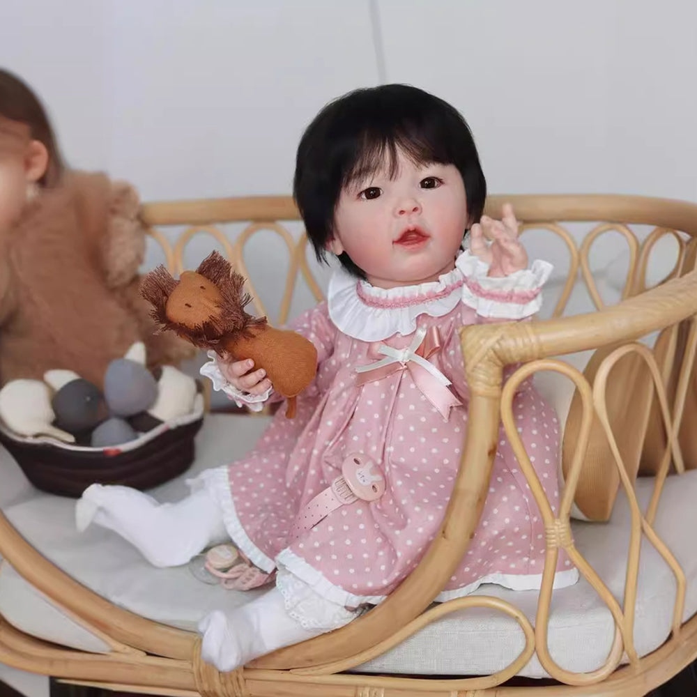 23 Inches Reborn Dolls With Open Eyes And Short Hair-Meilian