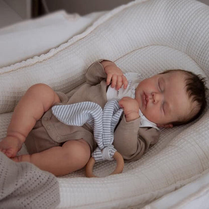 20 Inches Reborn Doll Boy With Closed Eyes And Brown Hair